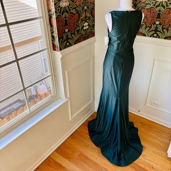 Bridesmaid Square Neck Bustier Dress w Slit 🐍 - Picture 6 of 8